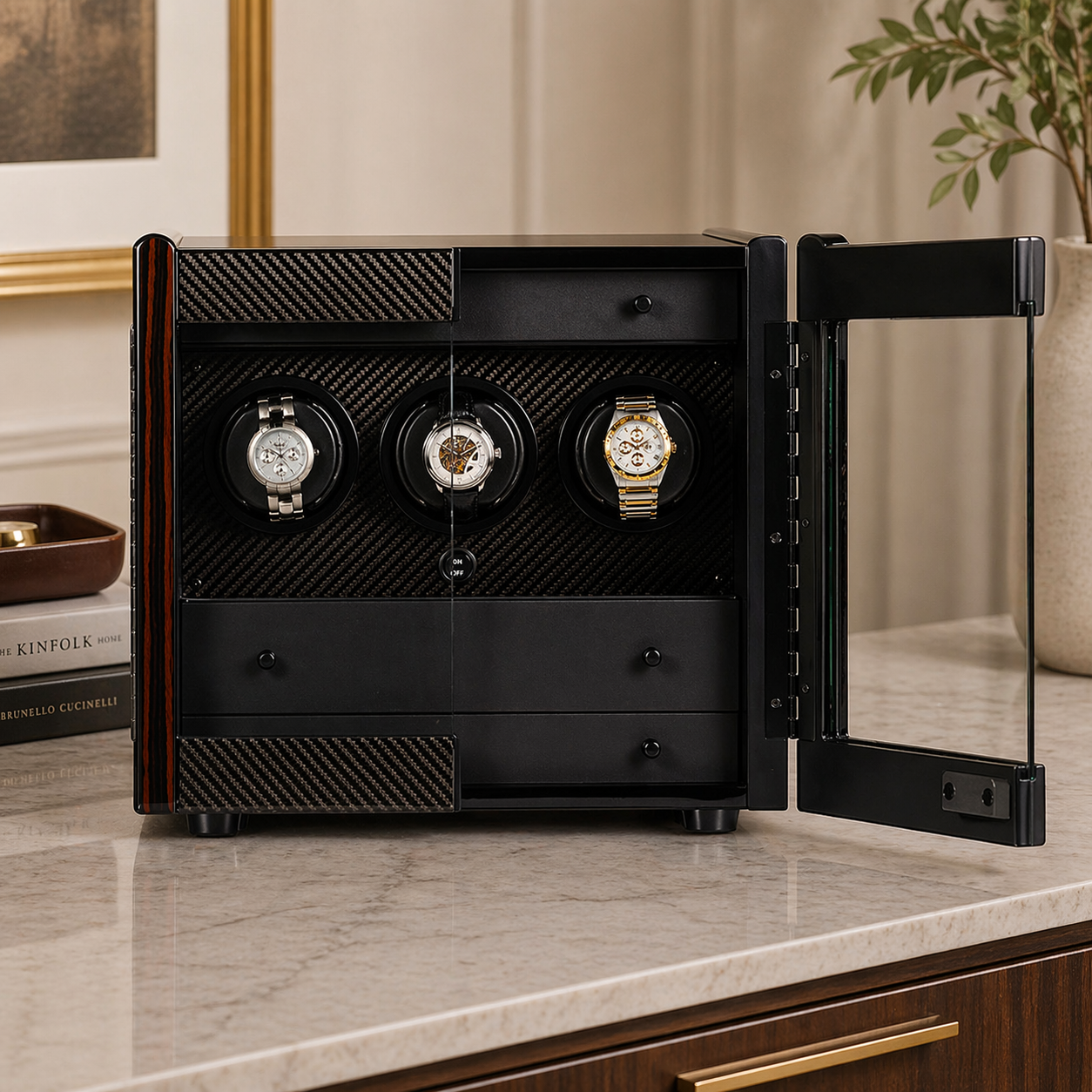 Avanti 3 — Outlet watch winder — side profile