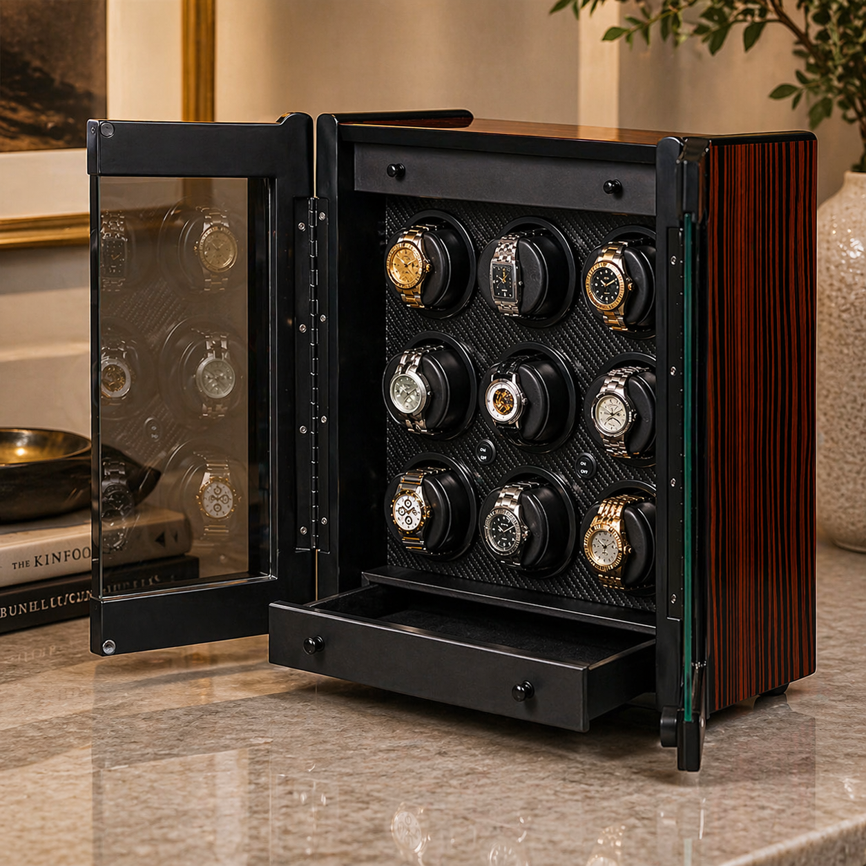 Avanti 9 watch winder — open module detail