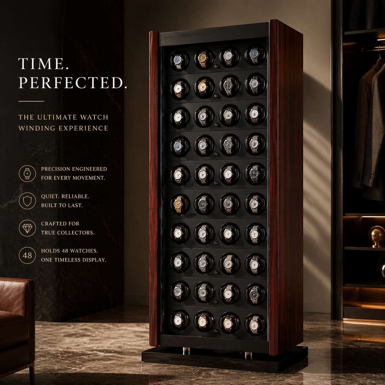 Avanti 48 watch winder — side profile