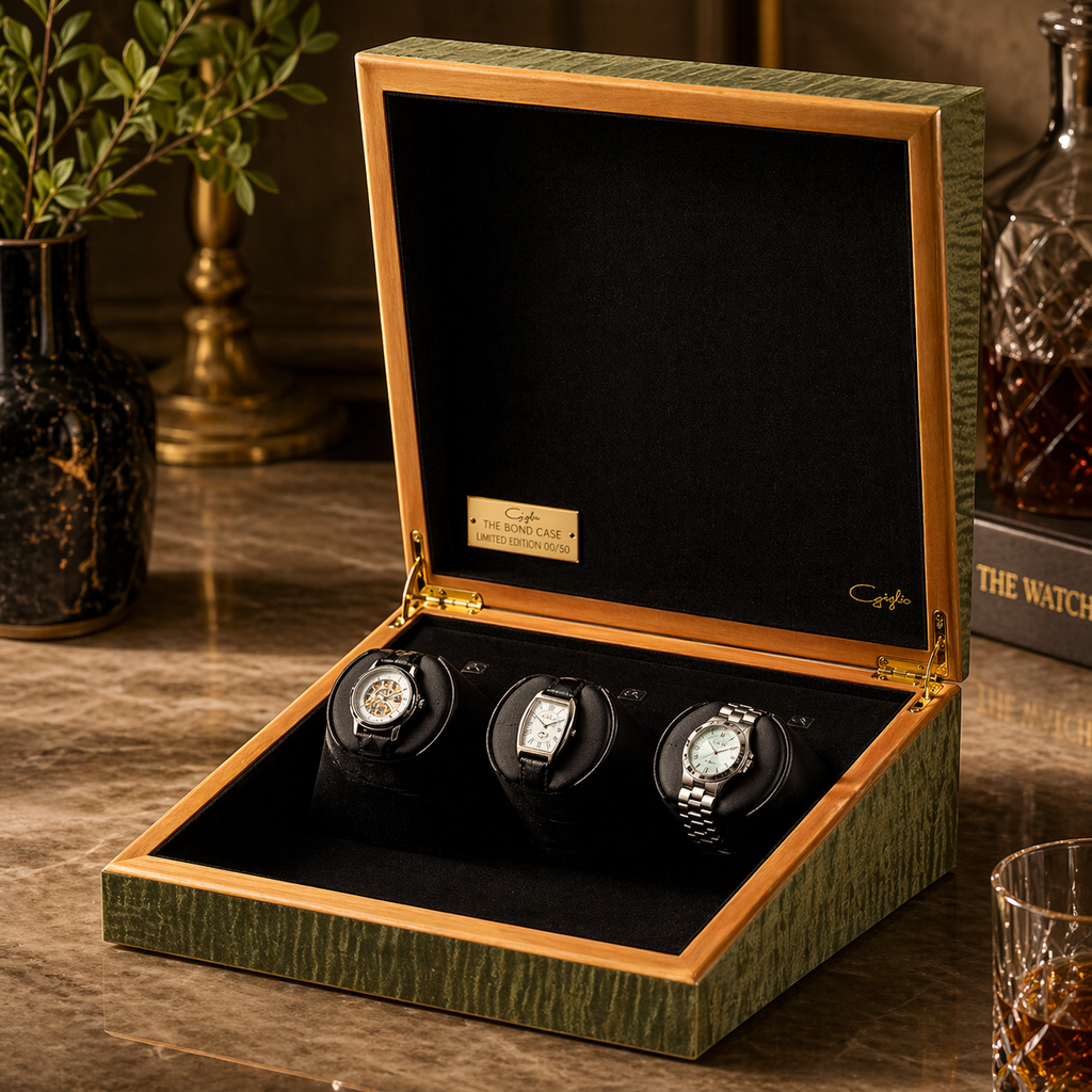 Four Aces watch winder — open module detail