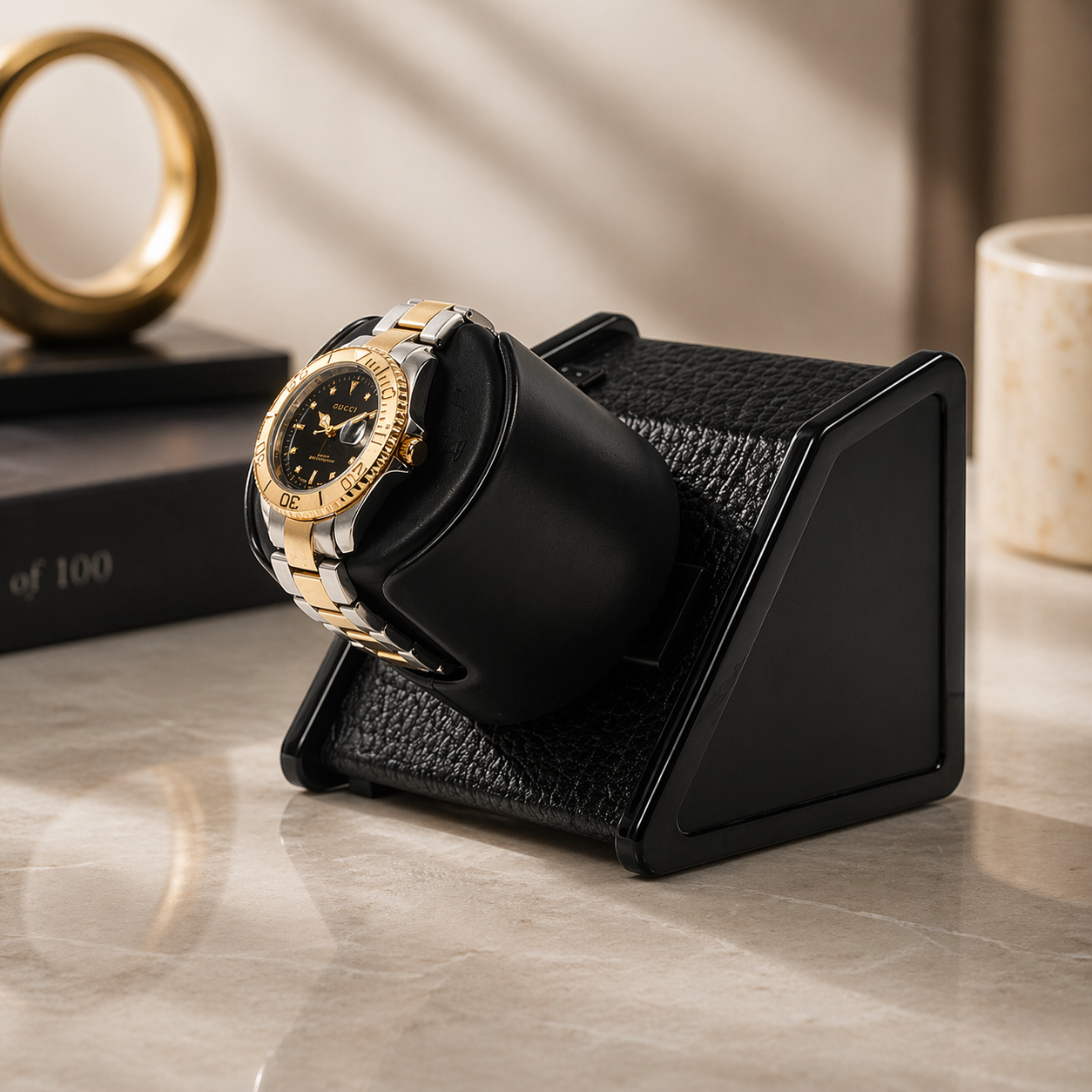 Sparta 1 Open Leatherette watch winder — open module detail