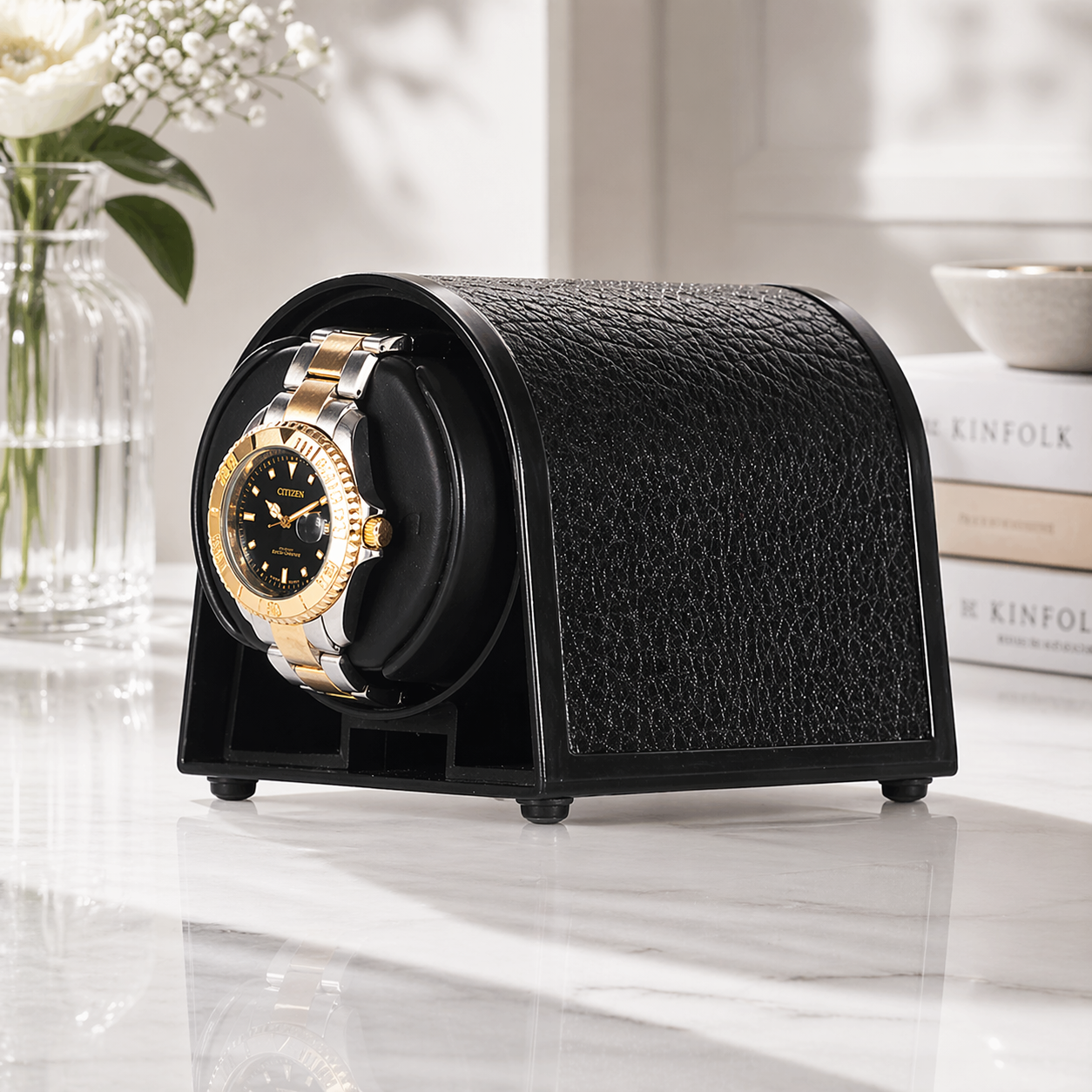 Sparta Mini watch winder — side profile