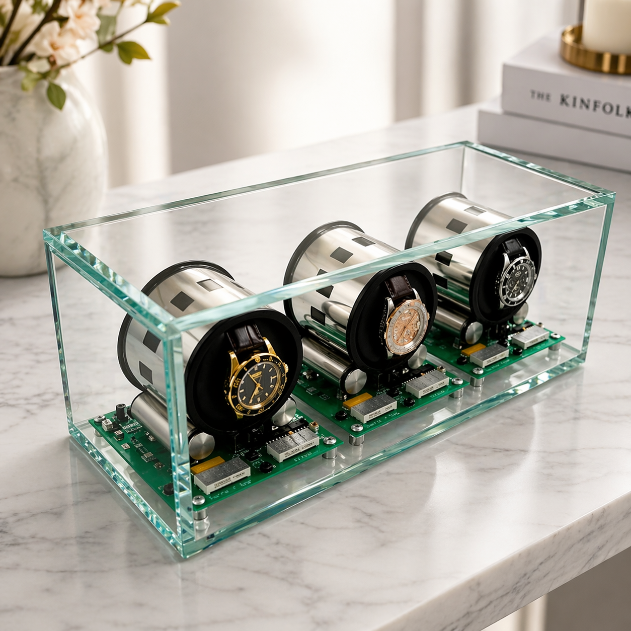 Tourbillon 3 — Outlet watch winder — open module detail